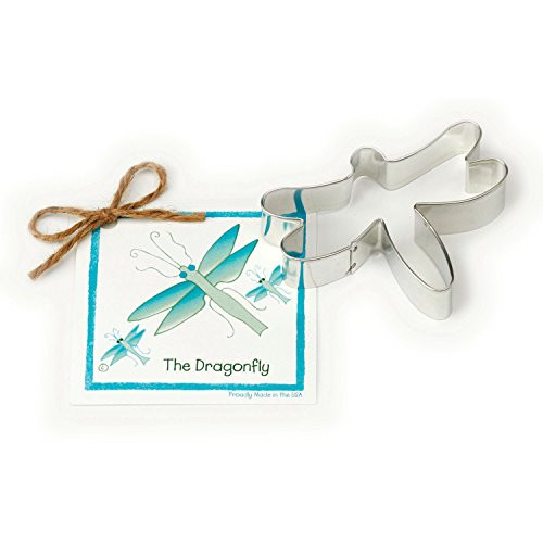 Dragonfly Cookie and Fondant Cutter - Ann Clark - 4 Inches - US Tin Plated Steel Dragonfly Cookie and Fondant Cutter - Ann Clark - 4 Inches - US Tin Plated Steel