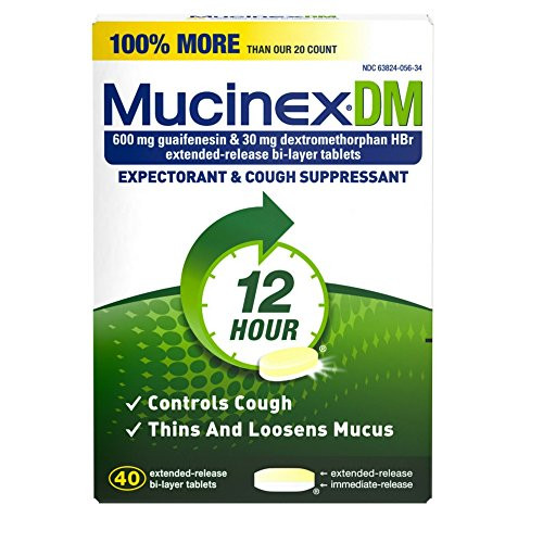 Mucinex DM 12-Hour Expectorant and Cough Suppressant Tablets 40 ct