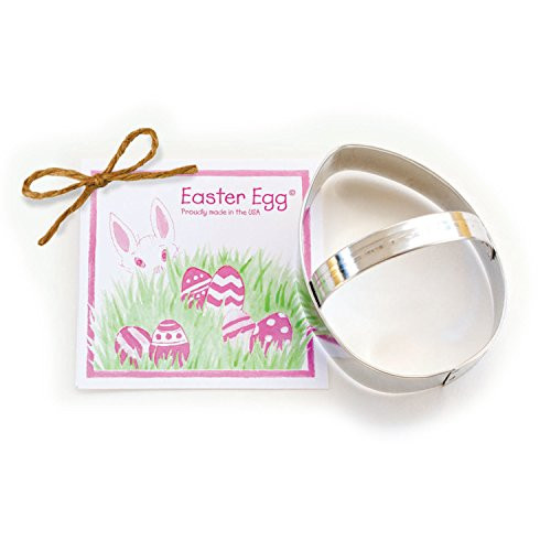 Easter Egg Cookie and Fondant Cutter - Ann Clark - 4 Inches - US Tin Plated Steel Easter Egg Cookie and Fondant Cutter - Ann Clark - 4 Inches - US Tin Plated Steel