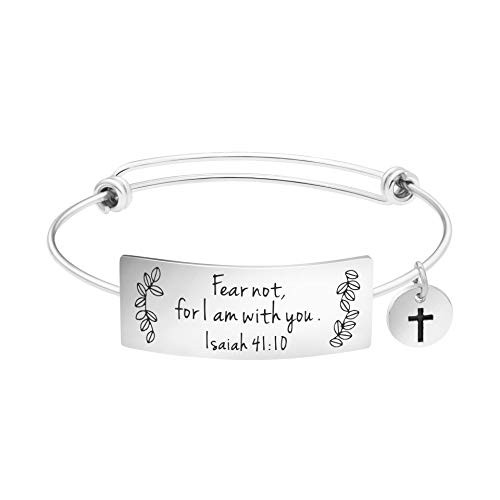 Yiyang Gifts for Women Inspirational Christian Bracelet Bible Verse Jewelry Scripture Religious Engraved Bangle