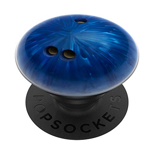 Dark Blue Bowling Ball Gift For Men Or Women PopSockets PopGrip Swappable Grip for Phones   Tablets