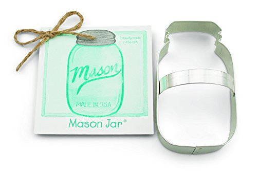Mason Jar Cookie Cutter With Recipe Card & Decorating Tips - Ann Clark 4.5 Inches - US Tin Plated Steel