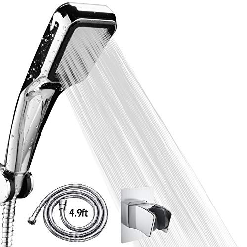 High Pressure Shower Head with Handheld Detachable High Flow Shower Spray with Long Hose Adjustable Holder for Bathroom Camper