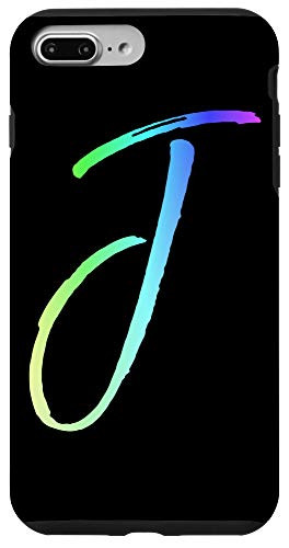 iPhone 7 Plus8 Plus Initial J Phone Case Colorful Rainbow Bright Colors Letter J Case