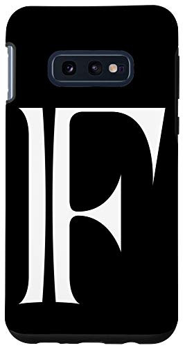 Galaxy S10e Initial F Phone Case Black Varsity Style Monogram Letter F Case