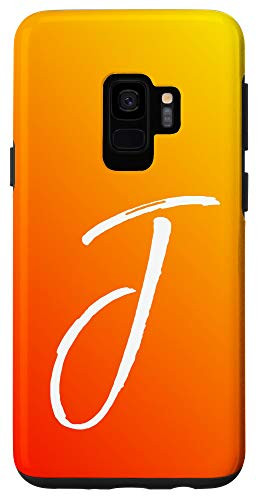 Galaxy S9 Orange Sunset Initial J Phone Case Yellow Sunrise Letter J Case