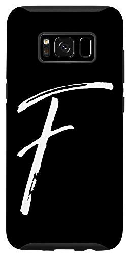 Galaxy S8 Letter F Phone Case Black Calligraphy Monogram Initial F Case