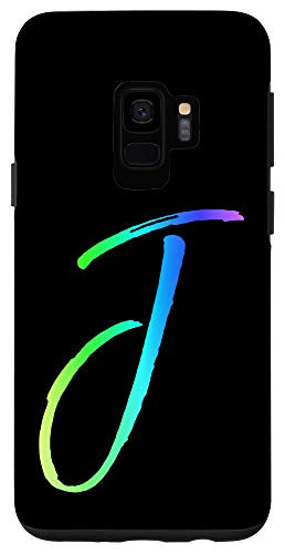 Galaxy S9 Rainbow Letter J Phone Case Colorful Gradient Cute Initial J Case