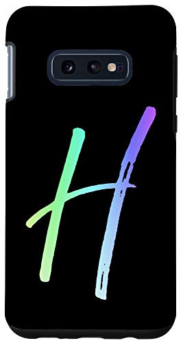 Galaxy S10e Initial H Phone Case Colorful Rainbow Bright Colors Letter H Case