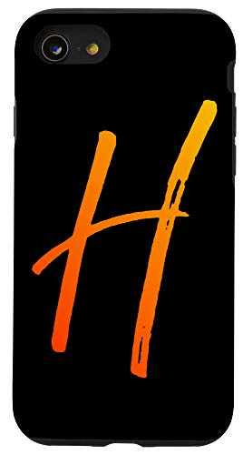 iPhone SE 2020  7  8 Sunrise Orange Initial H Phone Case Sunset Color Letter H Case
