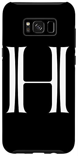 Galaxy S8 Initial H Phone Case Black Varsity Style Monogram Letter H Case