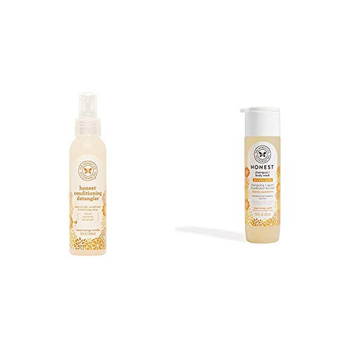 The Honest Company Sweet Orange Vanilla Conditioning Detangler Spray 4 fl_ oz_ and The Honest Company Perfectly Gentle Sweet Orange Vanilla Shampoo  Body Wash 10 Fl Oz Pack of 1