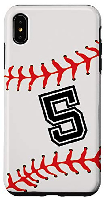 iPhone XS Max Baseball Player 5 Back No 5 Baseball Pit Jersey Number Gift Case
