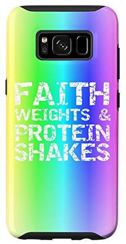 Galaxy S8 Colorful Rainbow Bright Color Faith Weights   Protein Shakes Case