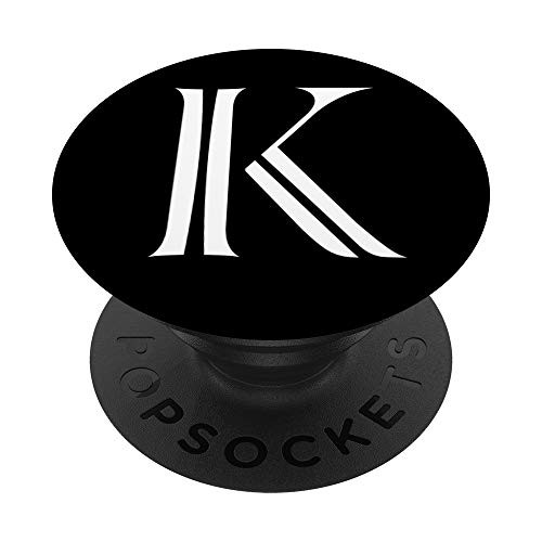 Letter K Initial Gift Original Design Block Font Monogram K PopSockets PopGrip Swappable Grip for Phones   Tablets