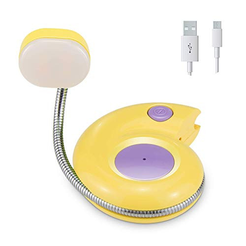 Book Light HONGUT Kids Reading Lights for Books in Bed LED Clip on Reading Lights USB Rechargeable Small Bookmark Light 3 Brightness Dimmable Reading Lamp for Bookworms Travel-Yellow
