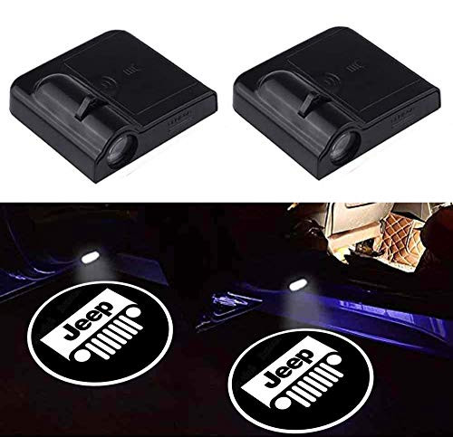 2Pcs JEEP Door Lights LogoJEEP Car Door Led Welcome Projector Light Ghost Shadow Lights Car Door Courtesy Light Lamp Fit for JEEP Most Models_