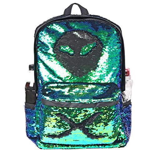 FLYMEI Reversible Sequin Backpack for Girl Lightweight Cute Backpack for Women Travel Daypack Glitter Sparkly Backpack for Teens 15_6 Inch Bookbags for School