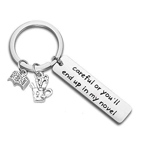 Gzrlyf Writer Bracelet Author Bracelet Writer Gift Novelist Gift Careful Or Youll End Up in My Novel Jewelry Writing Gift Author Jewelry Writer Keychain