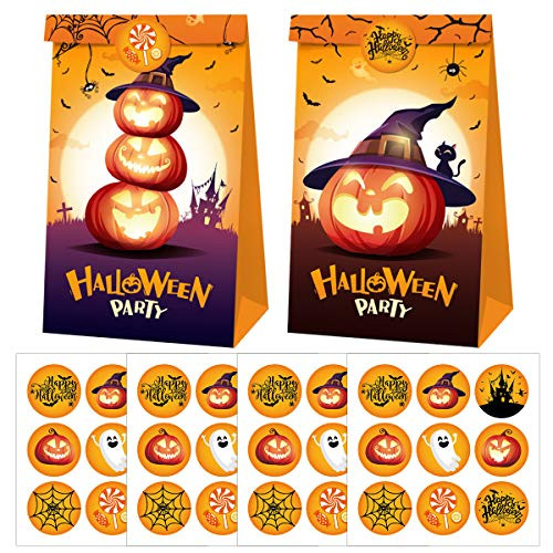 Cieovo 24 Pack Halloween Party Favor Bags Paper Gift Bags Trick or Treating Candy Bags Goodie Candy Treat Bags with Stickers for Halloween Theme Party Supplies Decoration Cieovo 24 Pack Halloween Party Favor Bags Paper Gift Bags Trick or Treating Candy Bags Goodie Candy Treat Bags with Stickers for Halloween Theme Party Supplies Decoration