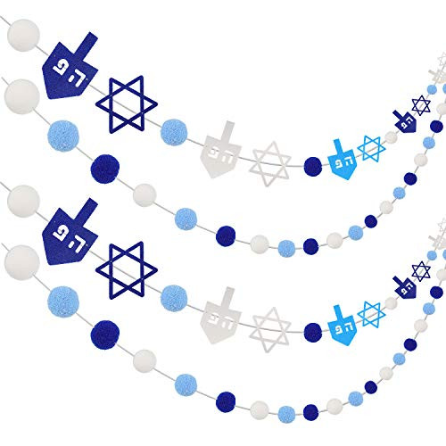4 Pieces Hannukah Banners Chanukah Garland Happy Hanukkah Banner Chanukah Decorations DIY Chanukah Banner 8_2 Feet in Length 4 Pieces Hannukah Banners Chanukah Garland Happy Hanukkah Banner Chanukah Decorations DIY Chanukah Banner 8_2 Feet in Length