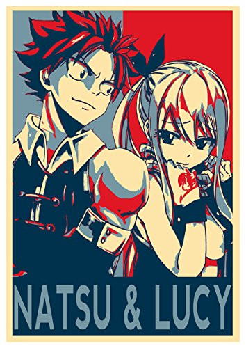 Instabuy Poster Fairy Tail Propaganda Natsu   Lucy B - Formato A3 42x30 cm