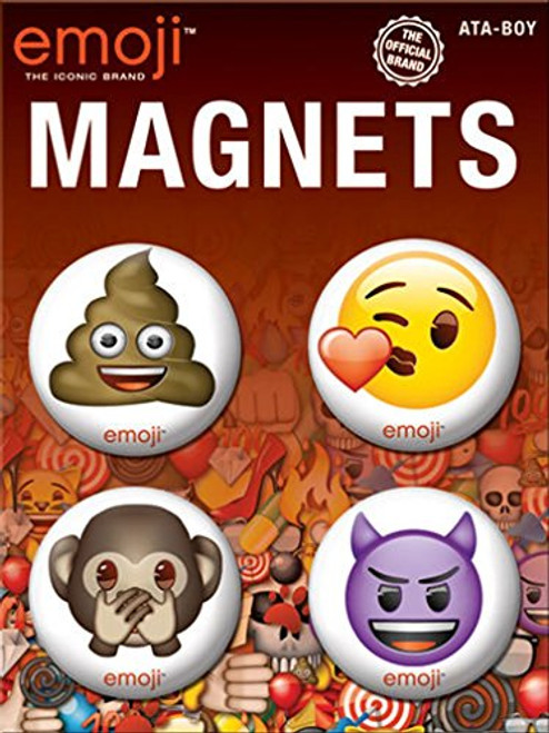 Ata-Boy Official Emoji Set of 4 1.25" Button Magnets for Refrigerators and Lockers Ata-Boy Official Emoji Set of 4 1.25" Button Magnets for Refrigerators and Lockers