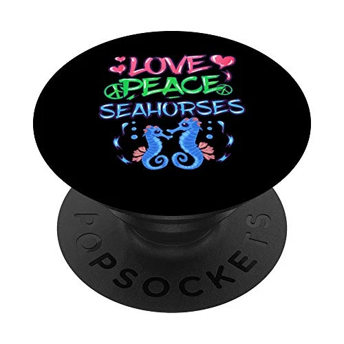 Love Peace Seahorses Clothes Art Outfit Gift Seahorse PopSockets PopGrip Swappable Grip for Phones   Tablets