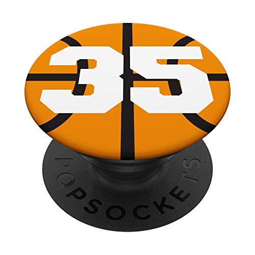Basketball Pocket Socket Number 35 Phone Pop Grip for Kids PopSockets Grip and Stand for Phones and Tablets