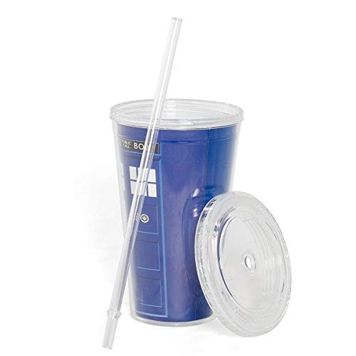 Underground Toys Doctor Who 16 oz Tardis Insulated Travel Coffee Mug with Lid Straw Underground Toys Doctor Who 16 oz Tardis Insulated Travel Coffee Mug with Lid Straw