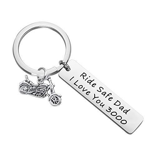 ENSIANTH Ride Safe Keychain Ride Safe Dad Keychain I Love you3000 Keychain Fathers Gift Inspire Gift Motorcycle Gift?Ride Safe Dad Key?