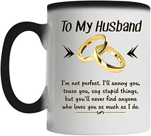 JUMN Coffee Cups Color Changing Cups to My Husband Im Not Perfect Mug Magical Color Change Mug Cup for Husband Gifts for Husband Husband Mug for Wedding Aniversary Birthday and Christmas
