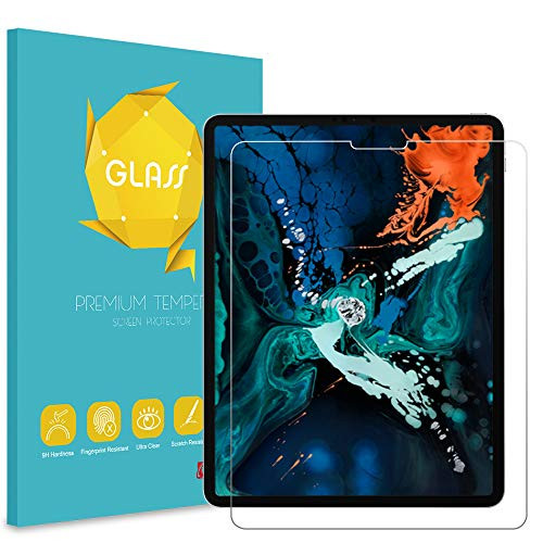 Fintie Screen Protector for iPad Pro 12_9 20202018 Support Face ID Anti Scratch Premium HD Clear 9H Hardness Tempered Glass Screen Protector for iPad Pro 12_9 3rd  4th Generation