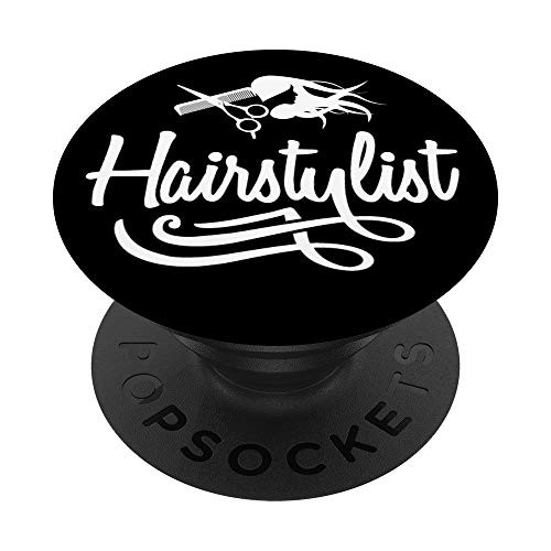 Hairstylist Gear Black Gift PopSockets Grip and Stand for Phones and Tablets