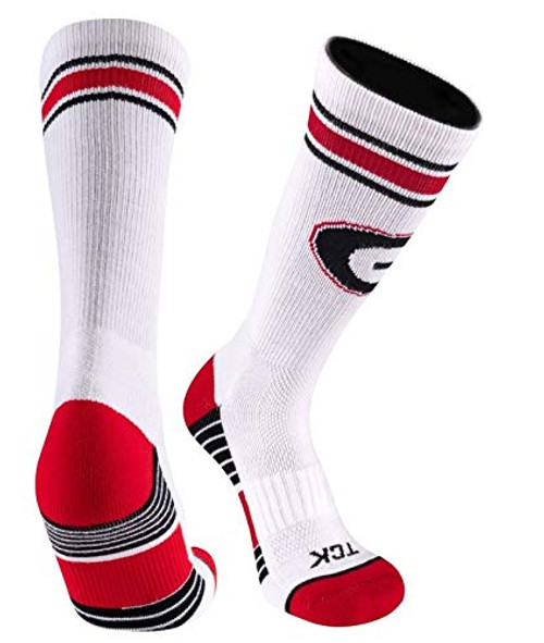 TCK Georgia Bulldogs Crew Socks Greekster Medium WhiteRedBlack TCK Georgia Bulldogs Crew Socks Greekster Medium WhiteRedBlack