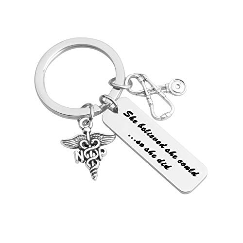Nurse Practitioner Gift She Believed She Could So She Did Keychain NP Jewelry Nurse Keychain She Believed NP Nurse Practitioner Gift She Believed She Could So She Did Keychain NP Jewelry Nurse Keychain She Believed NP