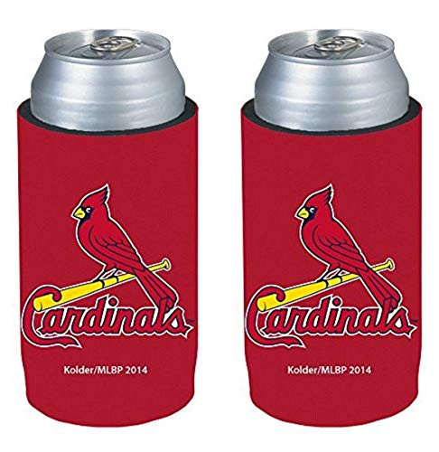 MLB Baseball Team Logo Ultra Slim 12oz Beer Can Cooler Holder Neoprene Sleeve 2-Pack St Louis Cardinals