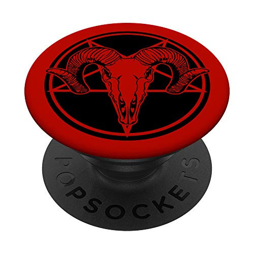 Pentagram with Baphomet Goat Head Satanic Black Star PopSockets Grip and Stand for Phones and Tablets