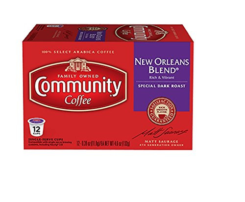 Community Coffee New Orleans Dark Roast Single Serve K-Cup Pods - 12Ct Community Coffee New Orleans Dark Roast Single Serve K-Cup Pods - 12Ct