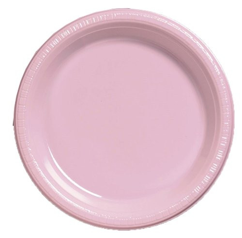 Creative Converting 20-Count Touch of Color Plastic Dinner Plates, Classic Pink