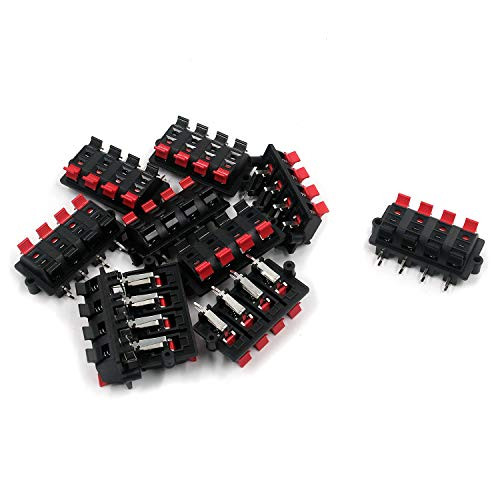 Tulead Speaker Terminal Clip Connector 8 Positions Terminal Block Spring Jointing Clamp 10pcs