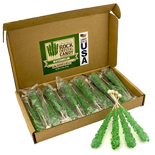 Rock Crystal Candy Sticks - Green Watermelon Green Watermelon 12