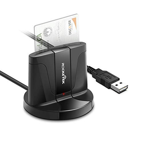 Rocketek Smart Card Reader DOD Military USB Public Access CAC Card   Sim Card Reader Adapter for ID CardIC Bank Chip Card USB Smart Card Writer Compatible with Windows XPVista7811 Mac OS