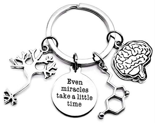 Psychiatry Psychology Keychain Serotonin Molecule Keychain Neuron Human Brain Psychologist Anatomy Neurologist Gift Neurology Neuroscience Keyring Nerve System Nerve Cells Happy Chemical Key Ring