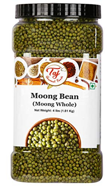TAJ Premium Indian Moong Dal Whole Mung Beans 4-Pounds Jar TAJ Premium Indian Moong Dal Whole Mung Beans 4-Pounds Jar
