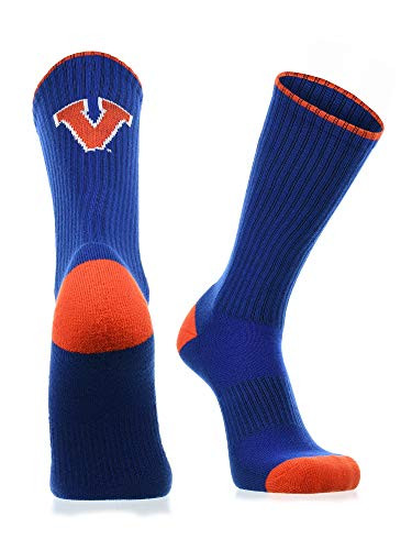 TCK Virginia Cavaliers Socks Campus Legend Crew BlueOrange Large
