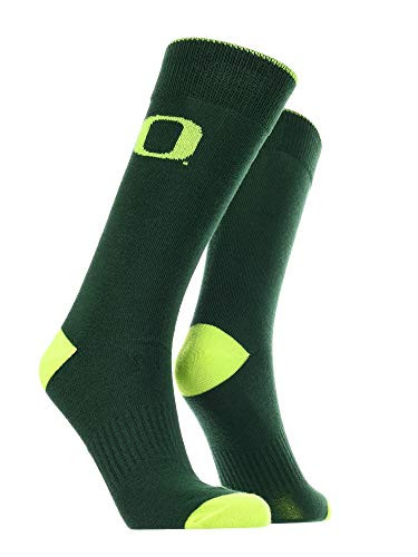 TCK Oregon Ducks Dress Socks Deans List GreenYellow Large