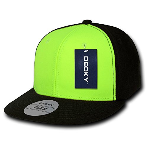 DECKY 2 Tone Neon Flat Bill Flex Cap Green