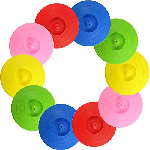 Silicone Cup Lid Mug Cup Cover Hot Drink Cup Lid Seal Airtight Cup Cover with Spoon Holder Design for Glass Cup Coffee Cup Cup Lid-Silicone