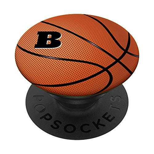 Basketball Monogram Letter B Name Initial Gift PopSockets Grip and Stand for Phones and Tablets